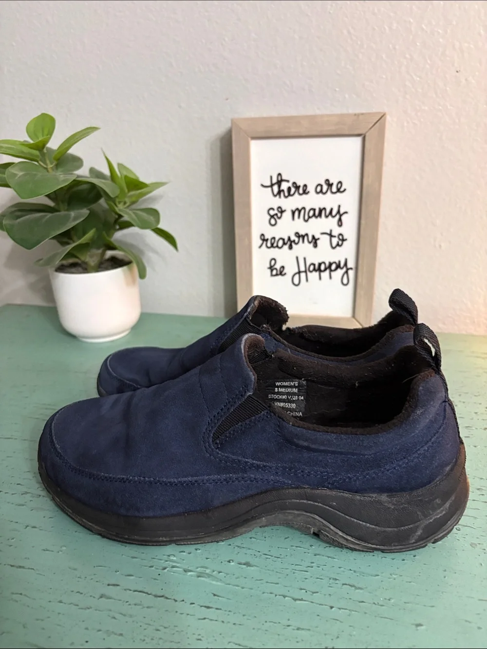 Wos  Navy Slip-On Suede Casual Shoes
